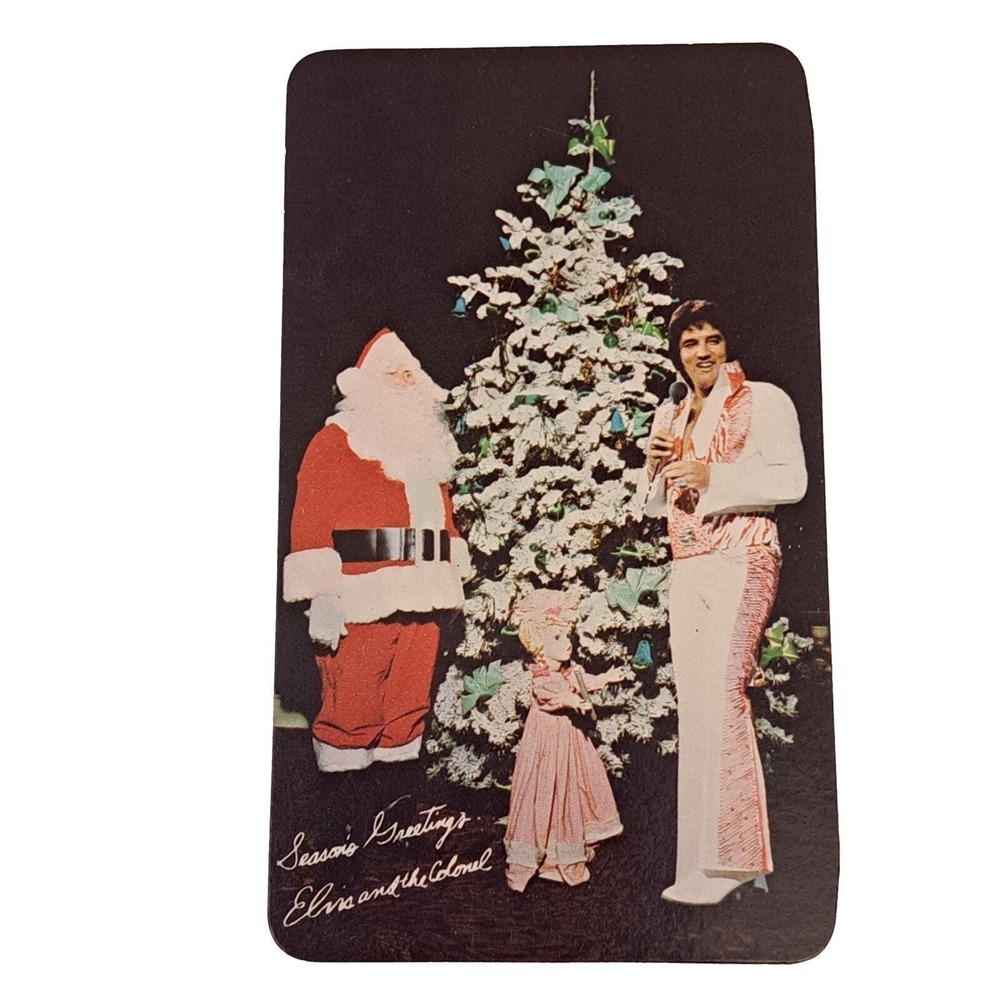 Elvis Presley 1978 Pocket Calendar Card RCA Santa Version VTG NOS Original Mint